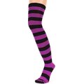 TOETOE Over-Knee Stripy Black/Fuchsia