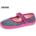 Beda Barefoot dětské canvas ballerina Denim