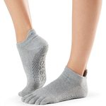 ToeSox Full Toe Low Rise Grip Socks Gris claro