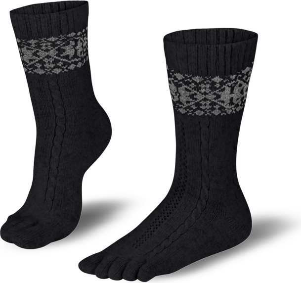 Knitido Merino & Cashmere Snowflakes Musta / harmaa