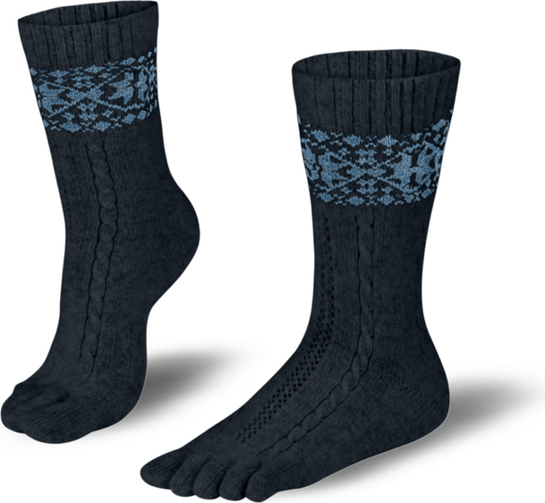 Knitido Merino & Cashmere Snowflakes Antrasiitti / vaaleansininen