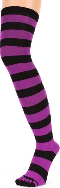 TOETOE Over-Knee Stripy Nero/Fucsia