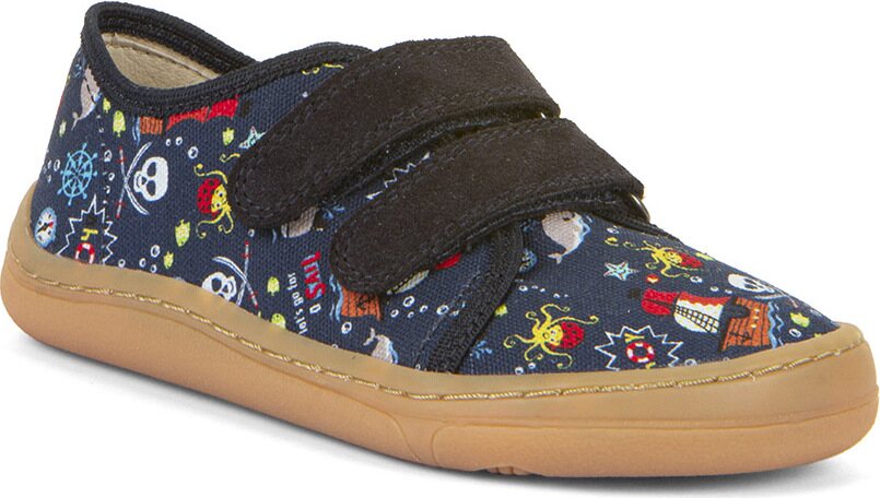 Froddo Barefoot children's Sneakers, Patterned Pirate (blue)