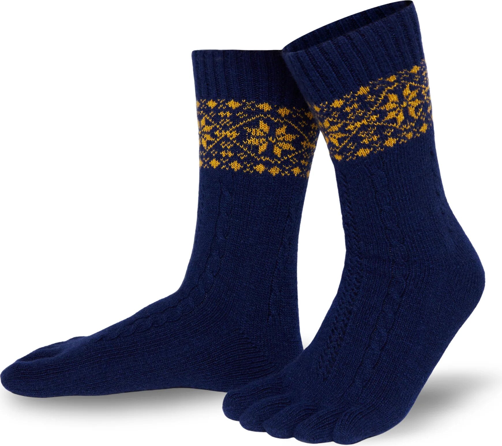 Knitido Merino & Cashmere Snowflakes Tummansininen / kulta