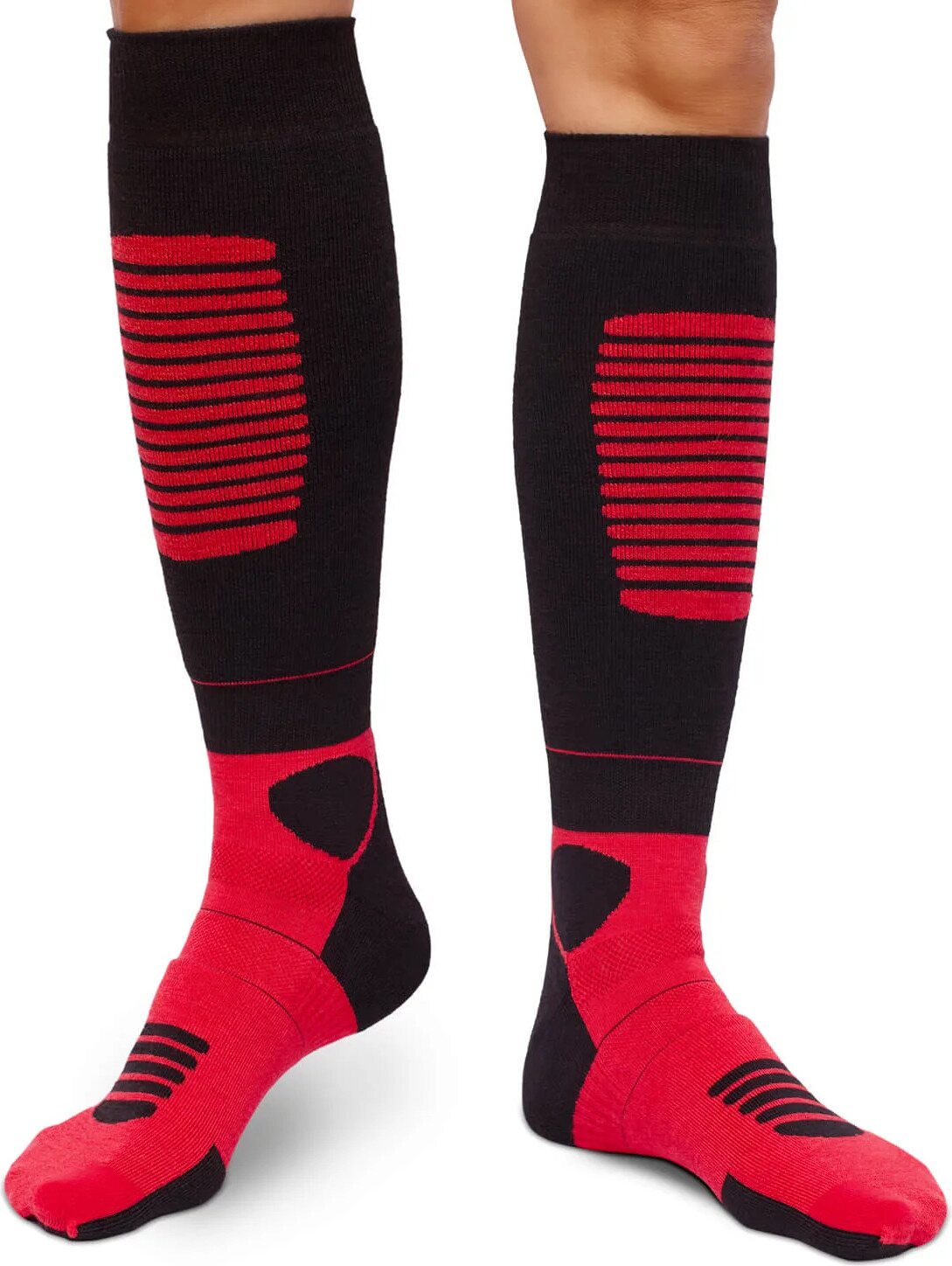 Plus12 Functional Merino strumpor Röd/svart