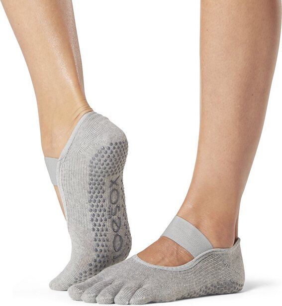 ToeSox Full Toe Mia Grip Socks Ljusgrå