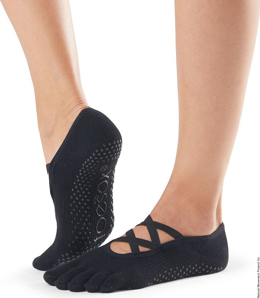 ToeSox Full Toe Elle Grip Socks Svart
